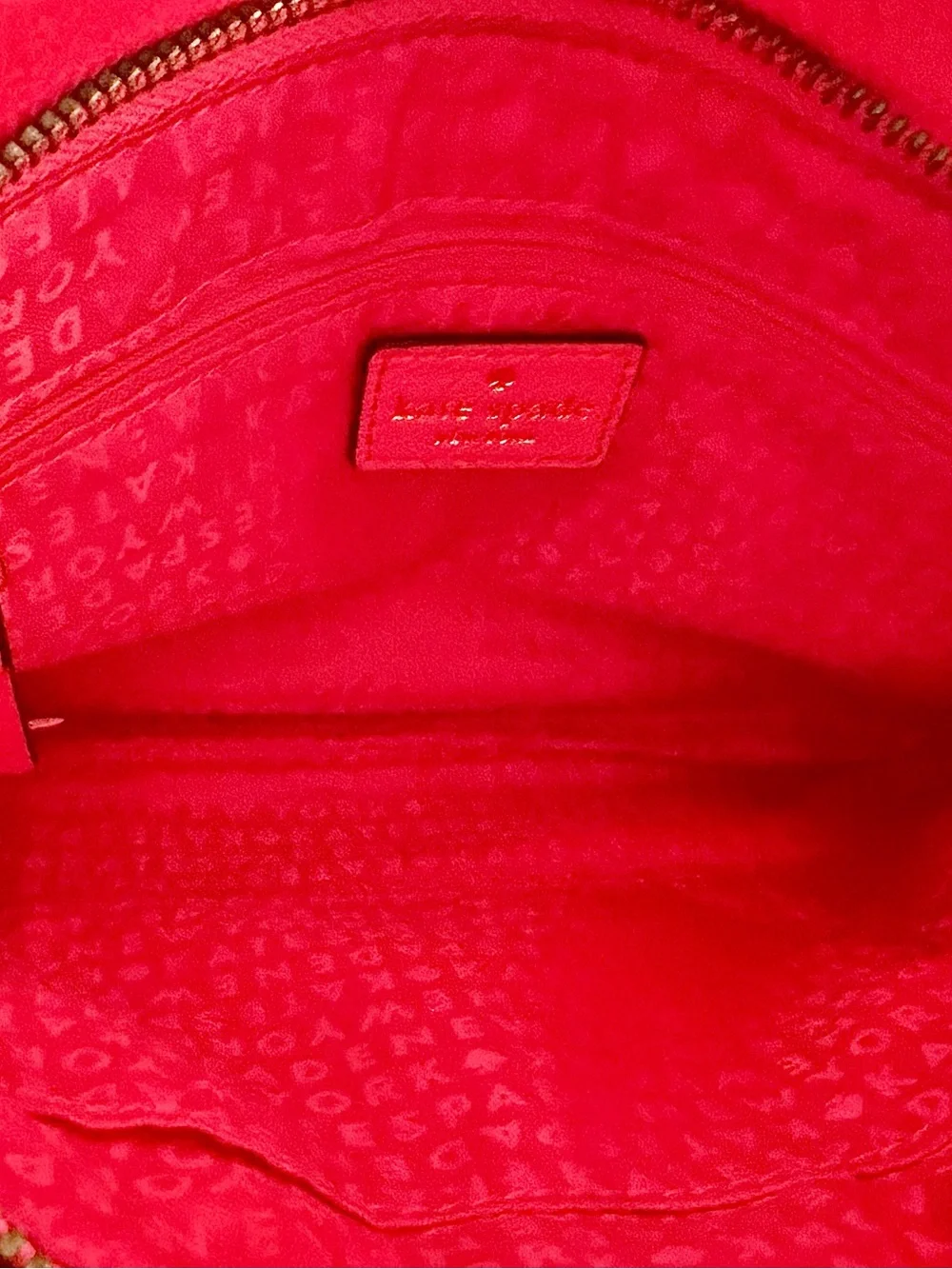 Kate Spade Poppy Red Leather Shoulder Messenger Crossbody Bag Bow Gold Chain